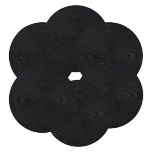 Round Braided Placemats Set of 6 Table Mats for Dining Tables