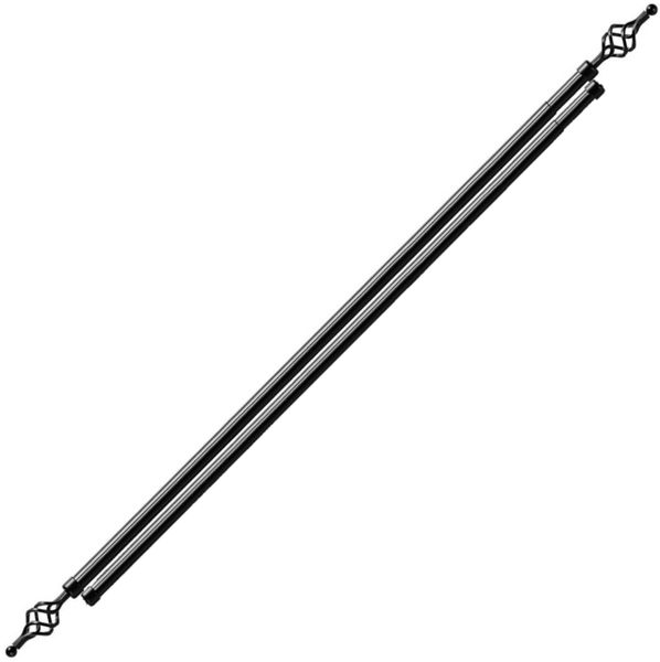 Expandable Curtain Double Rod With Twisted Cage Finial - 3m &amp; IYWA Tieback
