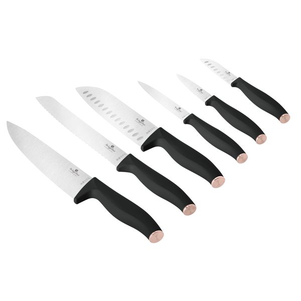 Berlinger Haus 6-Piece Stainless Steel Knife Set - Black Rose
