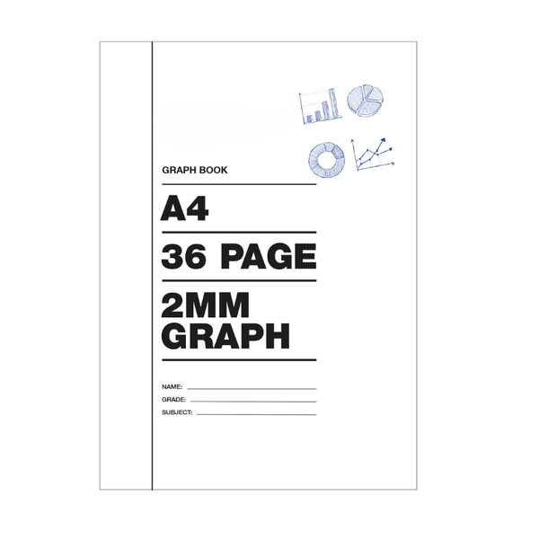 36 pages A4 Graph Books 2mm(pack of 10)