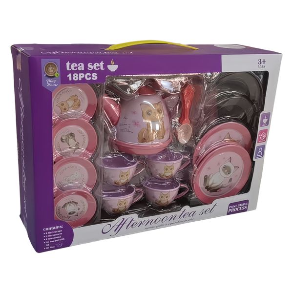 Pretend Play Afternoon Tea Party Set Pink Kitchen Toys For Little Girls