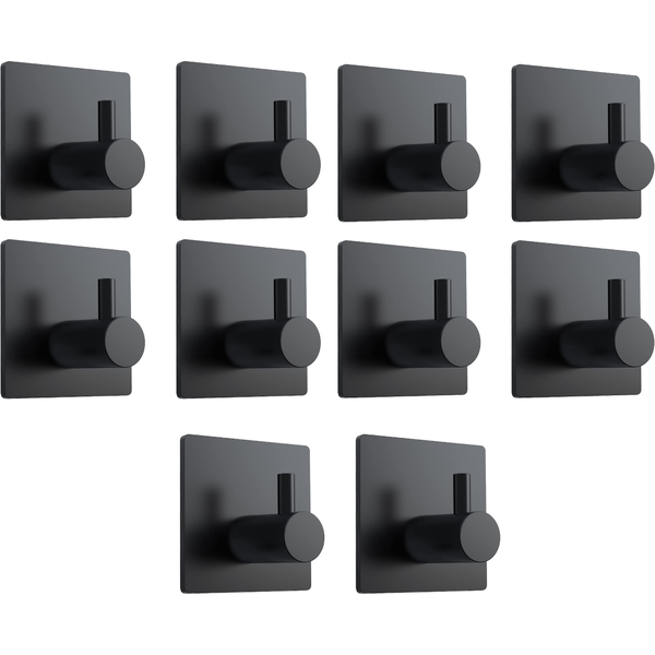 10 Pieces Adhesive Towel Hooks Stainless Steel Self Adhesive Shower Wall Hooks