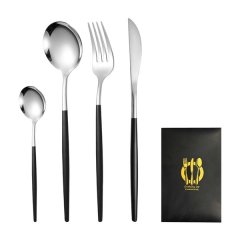 4Pcs Stainless Steel Cutlery Set with Box, Cutlery Fork and Spoons