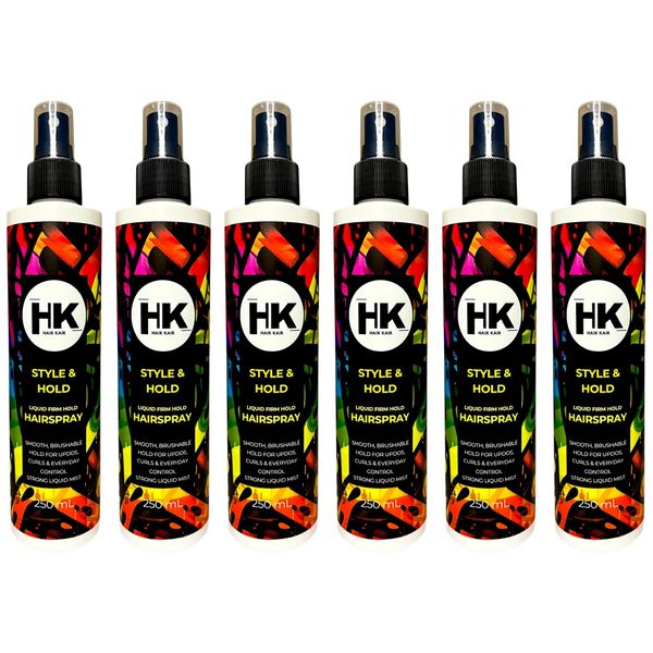 HK Style &amp; Hold Firm Liquid Hairspray 6 x 250ml - Professional