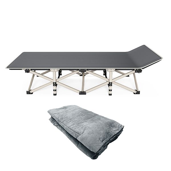 Foldable Stretcher Bed Portable Metal Frame Camping Bed with Soft Mat