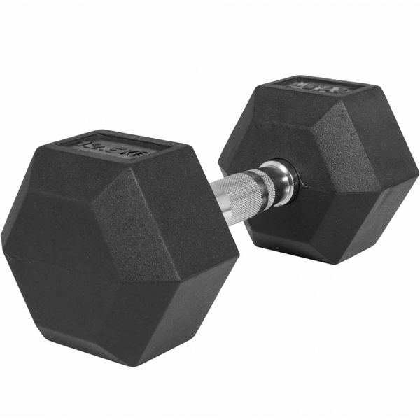 GORILLA SPORTS SA - Hex Rubber Dumbbell 12.5KG