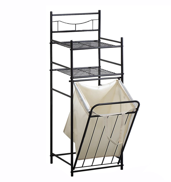 Decor Tilt Out Laundry Basket With Two Tier Shelves - 100cm