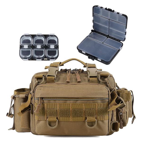 Multi-Functional Fishing/Outdoor Shoulder Bag + Tackle Boxes (28×10×20cm)