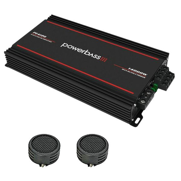 Powerbass PE4.120 4 Channel 14000Watts Car Amplifier &amp; Evo Tweeters