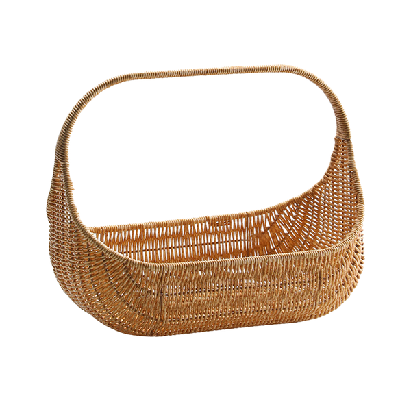 Handwoven Imitation Rattan Fruit Basket Multi-Purpose Storage Basket