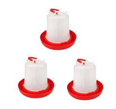 Red and White Chicken 1.5 Litre Drinkers - Pack of 3