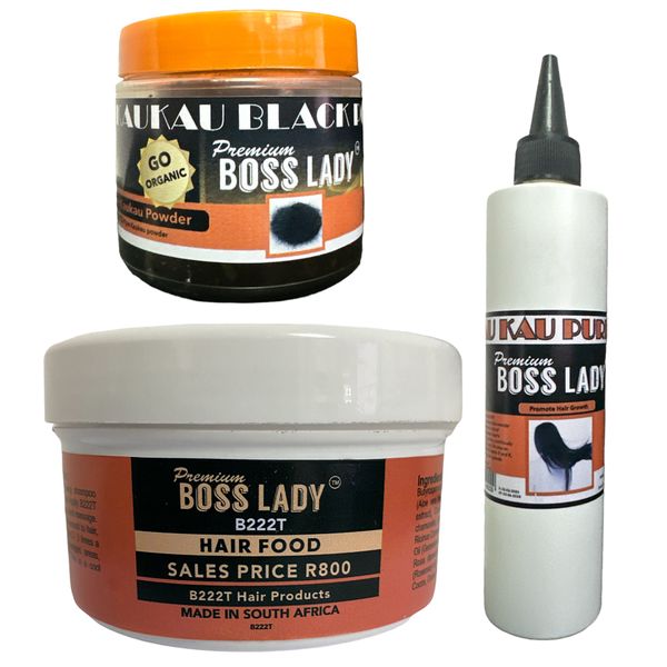 Boss Lady Premium Hair Food 250g - KauKau Powder 100g - KauKau Pure Oil
