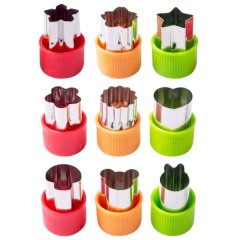 9 Piece - Stainless Steel Vegetable and Fruit Cutter - Vibrant Colour