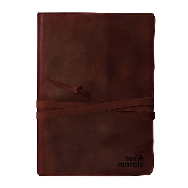 A4 Genuine Leather sleeve for a notebook with wrapped string - Ladies