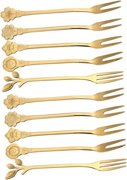 Creative Two-prong Reusable Fruit Cake Dessert Forks Home