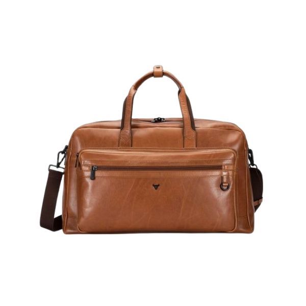 Brando Leather Duffel Weekender Medium Brown