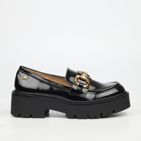 ROCK &amp; CO Hendrix 5 Women Faux Patent Shoes - Black