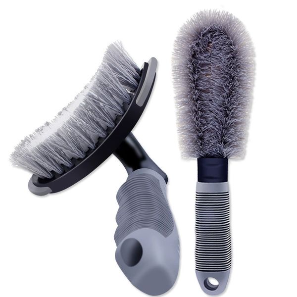 2 pcs Wheel Hub Brush and Tire Rim Scrub Brush, Car Wheel Cleaning Tool