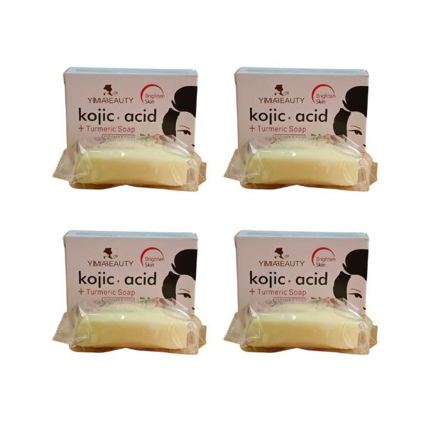 Yimia Beauty Kojic Acid + Turmeric Soap | Skin Brightening | 4 pack