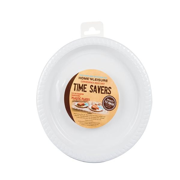 Bulk Pack x 5 Disposable Picnic Plates 230mm 12pcs Per Pack