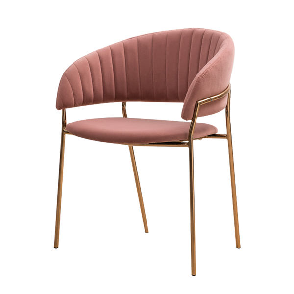 Iron Art Small Round Table Velvet Sofa Chair B-01