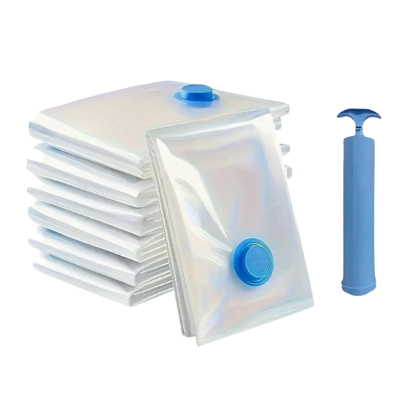 10 Pack Vacuum Storage Bags with Hand Pump - Space Saver Bags in 4 Sizes