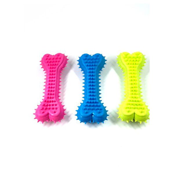 Rubber Dog Bone Spikey Toy &amp; Teeth Cleaner - 3 Pack
