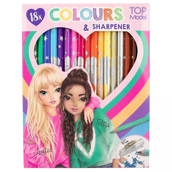 Top Model Colouring Pencil Set 18pc with Sharpener