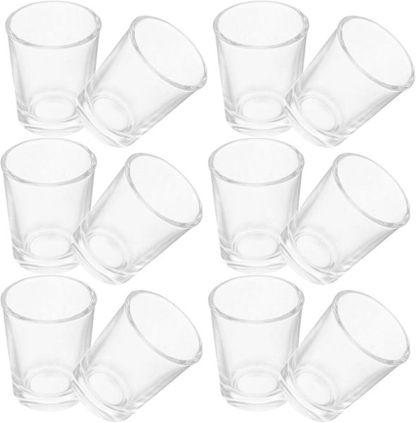 12Pieces Mini Goblet Shot Glasses 25ml Small Glass Cups Crystal Communion