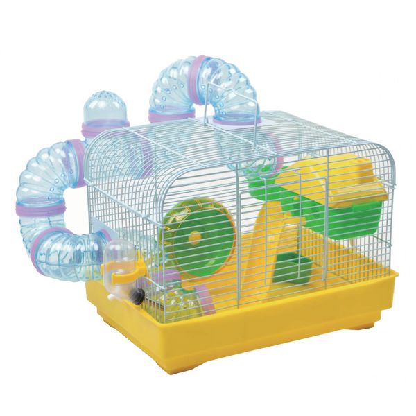 YOUDA Yellow Hamster Cage With Accessories (35cm X 31cm X 26cm)