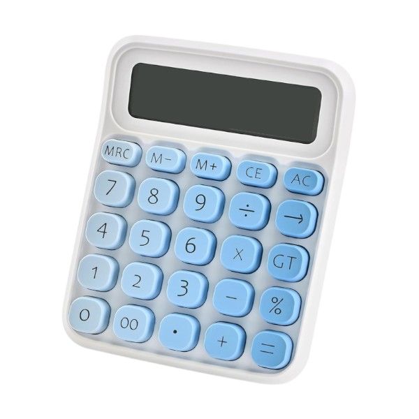 12-Digit Mechanical Switch Basic Calculator With Large LCD Display -Pastels
