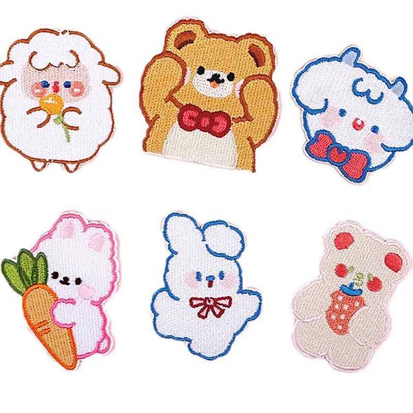 6 Pcs Cute Cartoon Embroidery Patches, Down Jacket Repair Patch