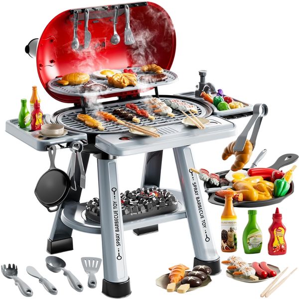 Teeto Toys - Master Braai Playset Toy - Barbecue Grill Play Set for Children - 68-Piece Set