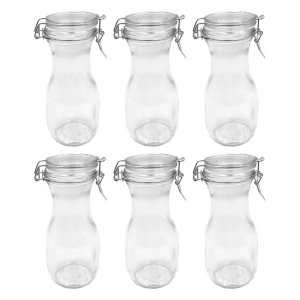 Regent Glass Carafe With Resealable Clip Top Lid 6 Pack, 250Ml 160X70Mm D