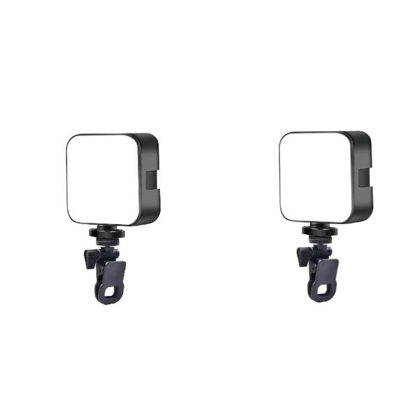 2 Pack-Portable LED selfie phone with 3-color fill light and video light