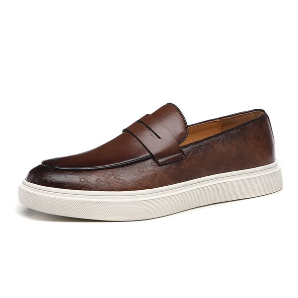 Men's Classical PU Leather Slip-On Shoes with Height Boost &amp; Anti-Slip Sole