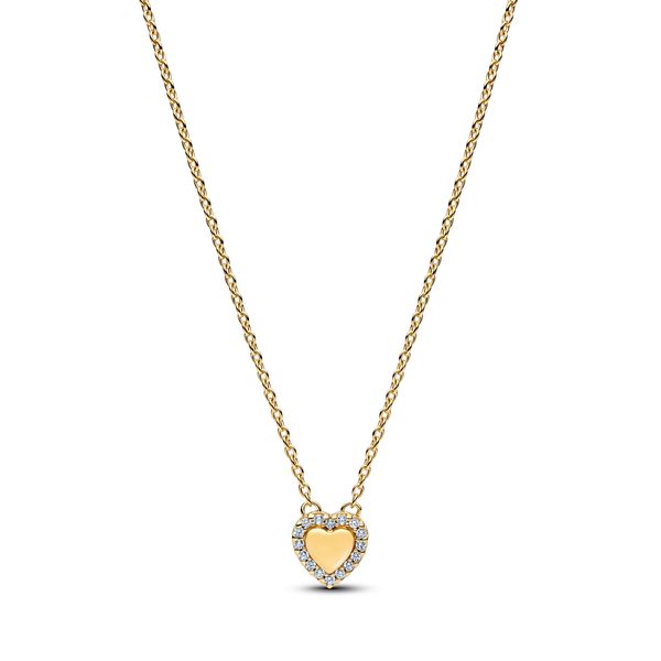 Pandora Engravable Heart Halo Collier Necklace