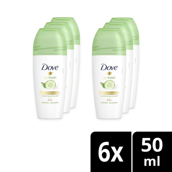 Dove Go Fresh Cucumber and Green Tea Antiperspirant Roll-On Deodorant 6x50ml