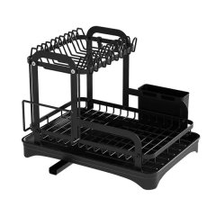 Dish Drying Rack,16.5 x 11.8 x 13.6'' 2 Tie Over The Sink Dishrack Strainer
