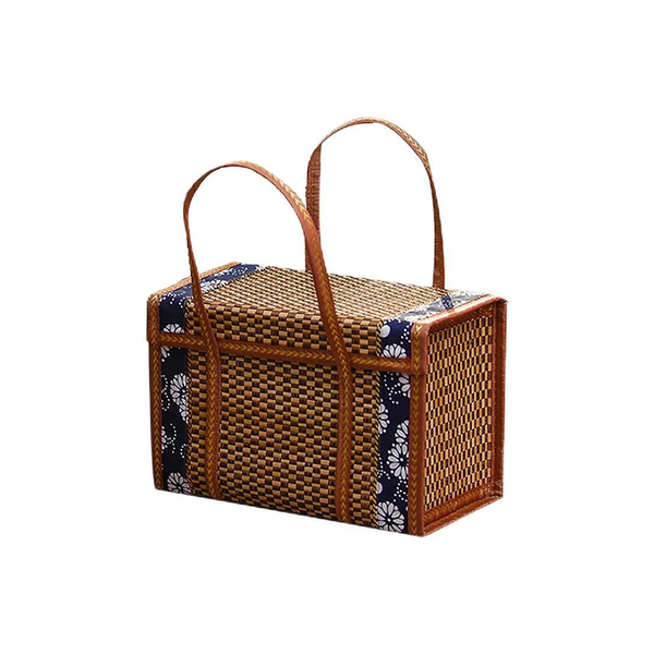 Handmade Bamboo Basket Shopping Picnic Storage Box