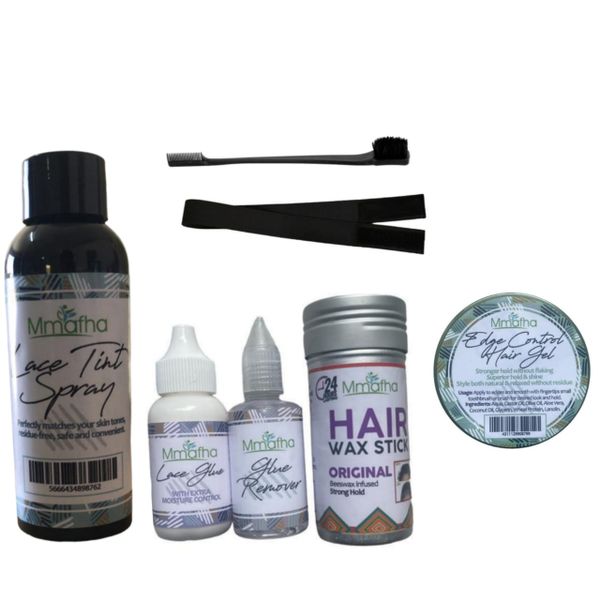 Lace Tint, Edge Control, Wax Stick, Glue, Glue Remover, Elastic Band, Edge Brush