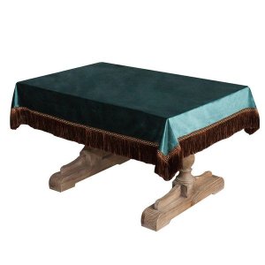 Vintage Green Soft Velvet Rectangular Tablecloth