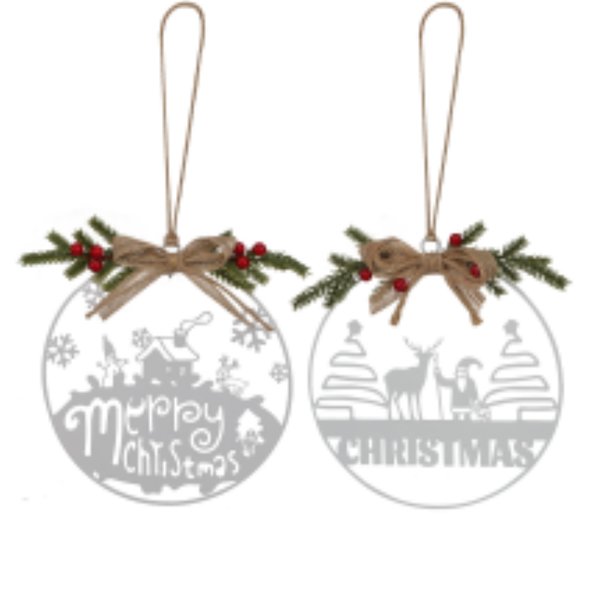 INS-Style Minimalist Hollowed-Out Pine Needle Christmas Door Sign