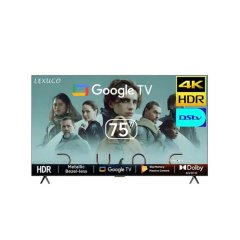 LEXUCO 75-Inch UHD 4K Google TV - Frameless Smart Television with Bluetooth