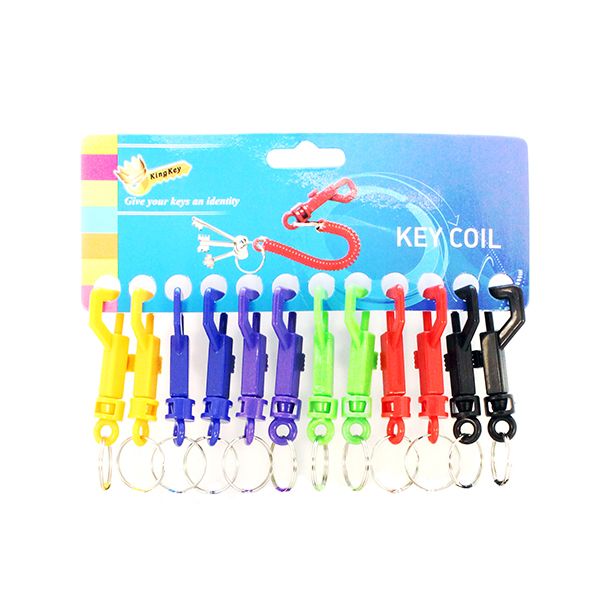 Plastic snap-hook key ring, 12 card