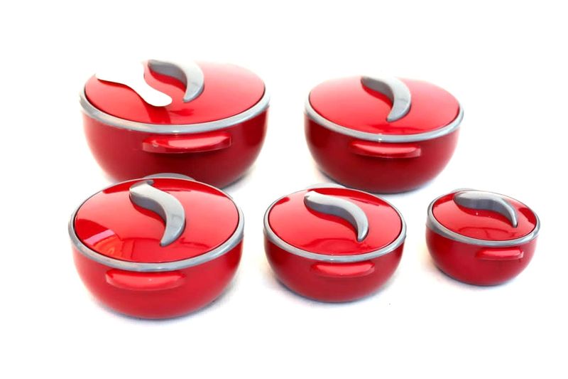 Food Warmers Thermo Containers 5 Pieces Set (500 ml to 4500 ml)