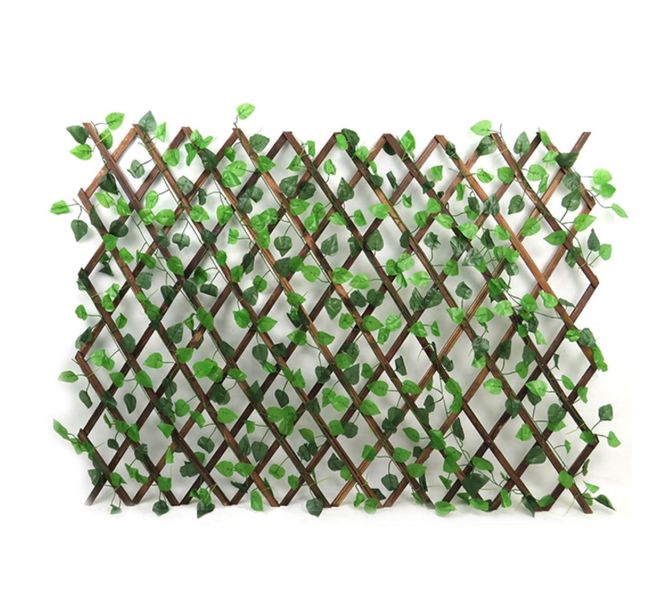 Wooden Fence with Leaves