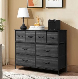 Storage Cabinet Fabric Dresser 8 Chest of Drawers Organizer Unit TV Stand