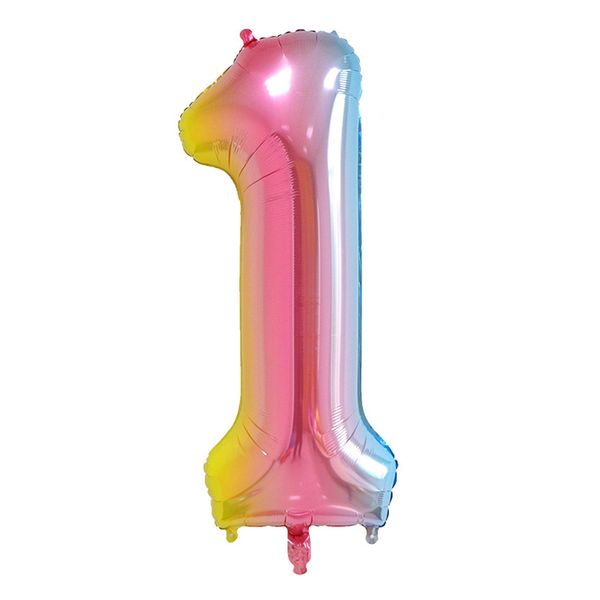 iKids 40 inch Large Rainbow Birthday Balloon Number 1
