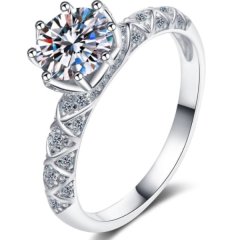Moissanite 1.0ct Engagement Ring - 925 Sterling Silver